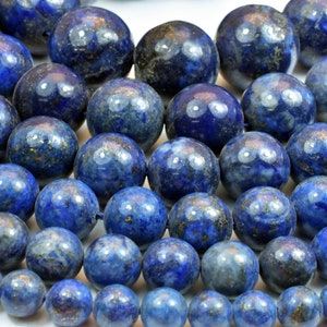 thumbnail image 2 of Egyptian Lapis Lazuli Gemstone Beads – 8mm Round Loose Beads, 15" Strand, Natural 2 of 6