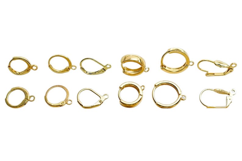 Ganchos para pendientes con cierre de palanca, accesorios de joyería, tono dorado cálido (varios tamaños, cierre seguro, cómodos de llevar) imagen 3