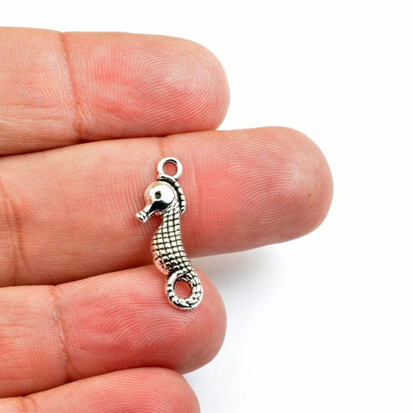 35 PCs Seahorse Charms Alloy Silver Size 22x7mm Jump Ring Size 2mm For Jewelry Making