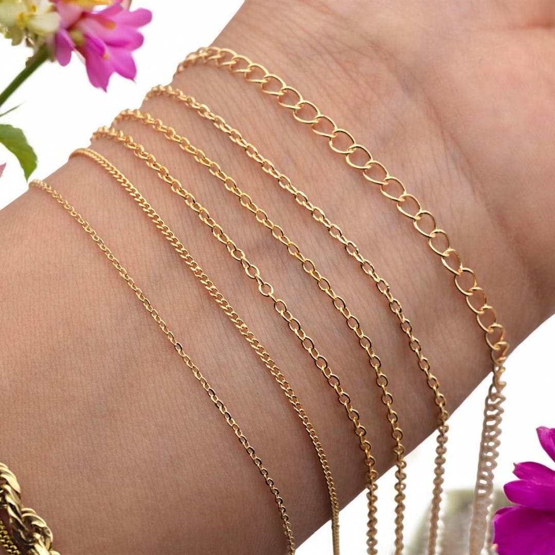 18K Gold Filled Alternative Cable Link Chain - Jewelry Supplies ...