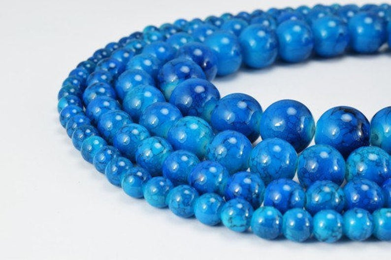 Two Tone Dark Blue Glass Beads Round 6mm/8mm/10mm/12mm Shine - Etsy