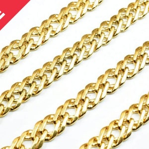 May include: Three strands of gold curb chain, a popular style of chain for jewelry making.