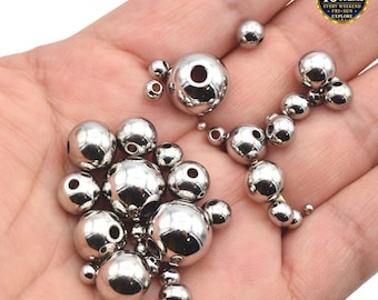 Spacer Beads 2mm Stainless Steel: Bright Silver Tone Jewelry Supplies (Tarnish-Resistant, Hypoallergenic, Multiple Sizes)