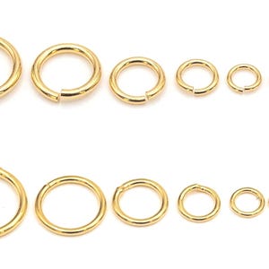 Gold Filled Alternative Jump Rings Open Closed Rings Set, Tarnish-Resistant Premium Finish (2mm-12mm Sizes, Smooth Edges)