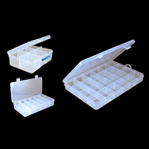 Plastic Storage organizer Container Box Case, 6 or 18 or 24 Compartments for Beads/Charms/Beads