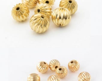 Gold Filled Alternative 18K / 14K Schmuckzubehör, Wassermelone Diamantschliff runde Kugeln (Größen 4 mm-10 mm)