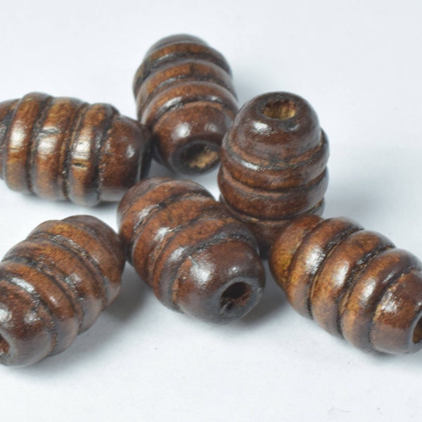 9x14mm Groove Barrel Tube Brown Wooden Beads, Wooden Beading Tools, Brown  Wood Beads, Macrame Beads, Round Wooden Beads, DIY
