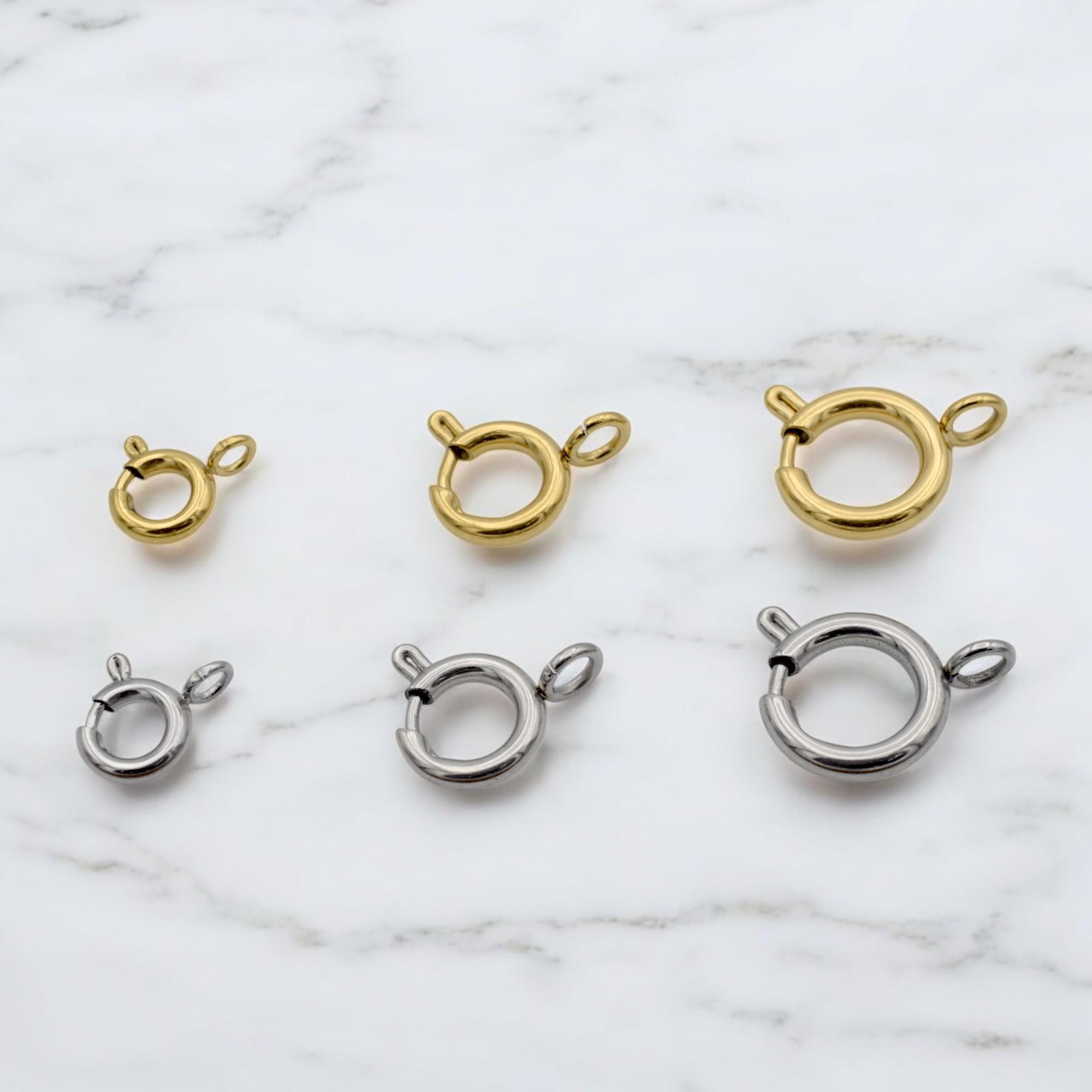 Round Spring Clasps Jewelry Making Essentials, Gold-plated & Stainless ...
