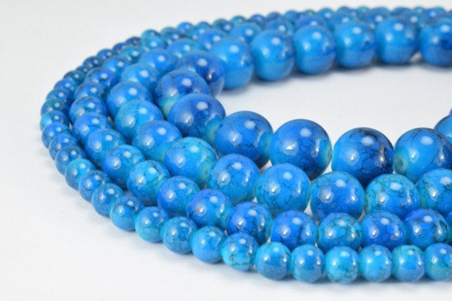 Two Tone Dark Blue Glass Beads Round 6mm/8mm/10mm/12mm Shine Etsy