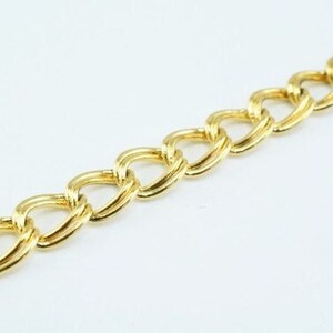 New Gold Plated tarnish resistant double link /parallel chain 18k size 6x2mm for jewelry making gfc47 sold by foot image 3