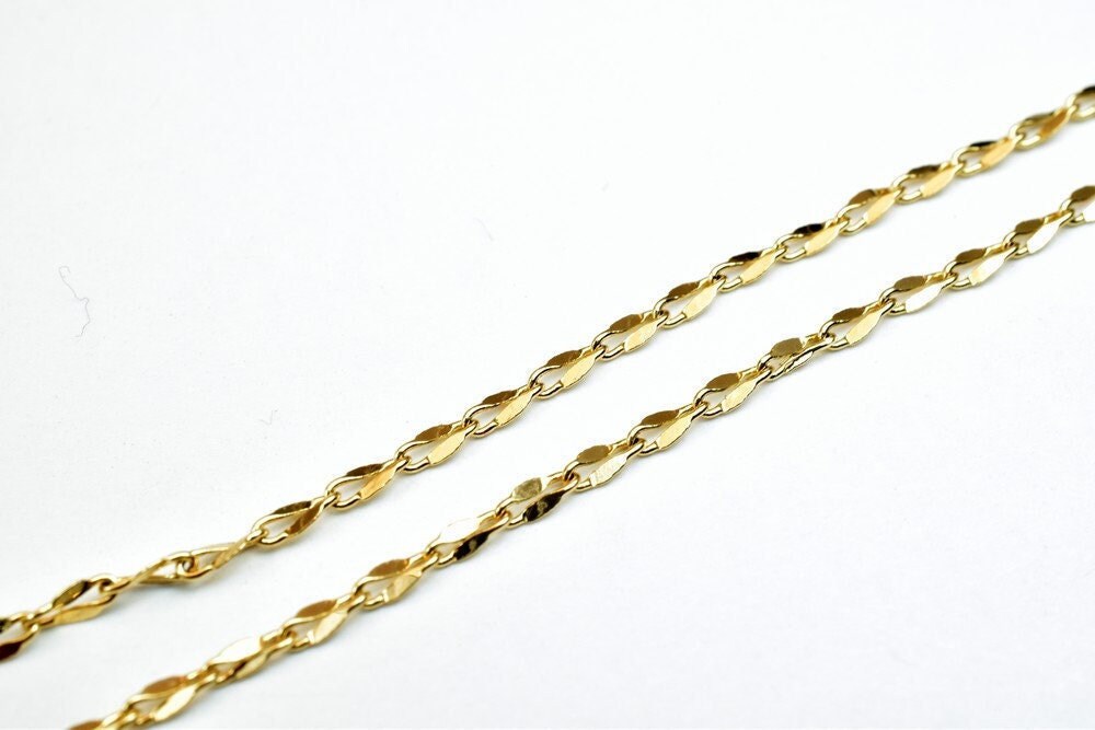 18K Pinky Gold Filled Look, EP Chain Size 17.5" Inch Long 1.5mm Width 0.5mm Thick- CG388
