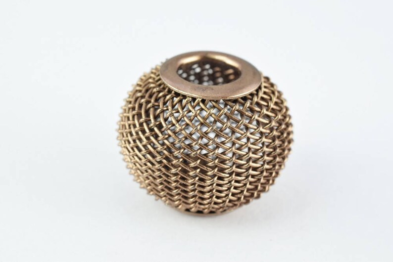 6 PCs Wire Mesh Beads Basketball wives large hole Round Beads 18mm metal jewelry big hoop earring chunky bead jewelry making