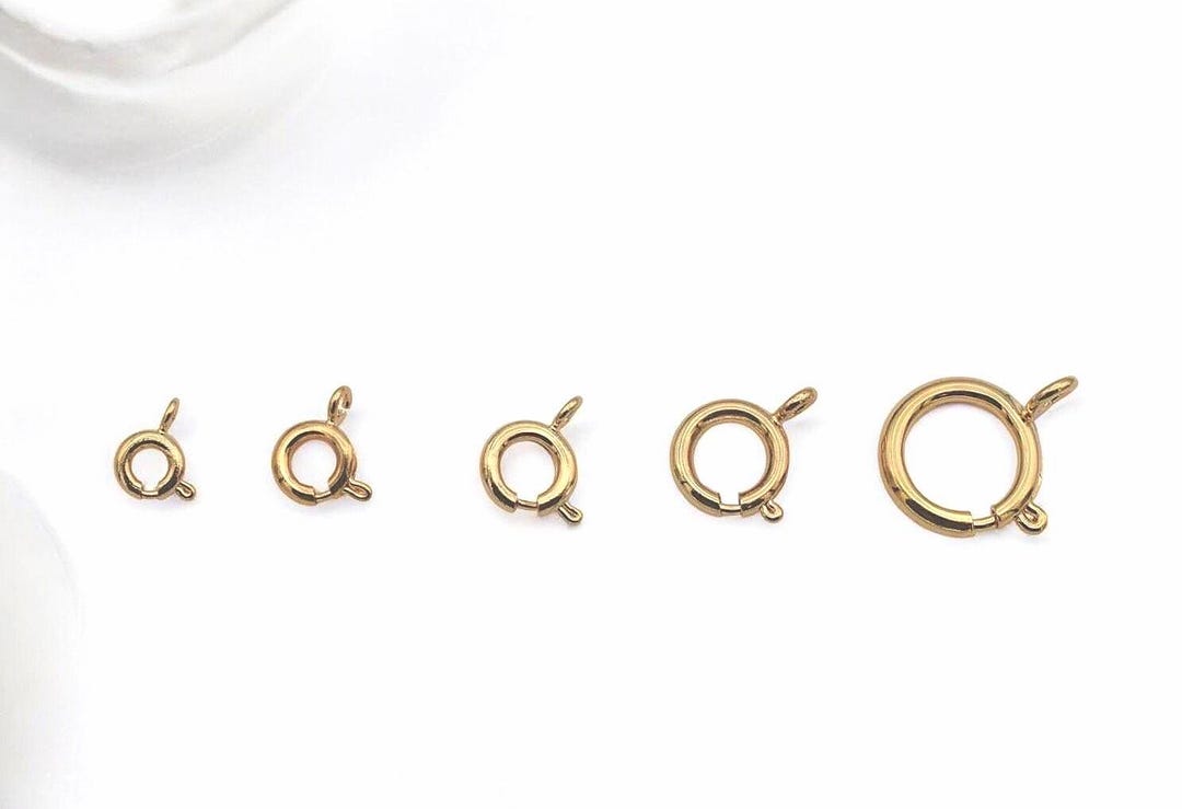 18K Gold Filled Alternative Spring Ring Clasp Round 5–12mm, Tarnish ...