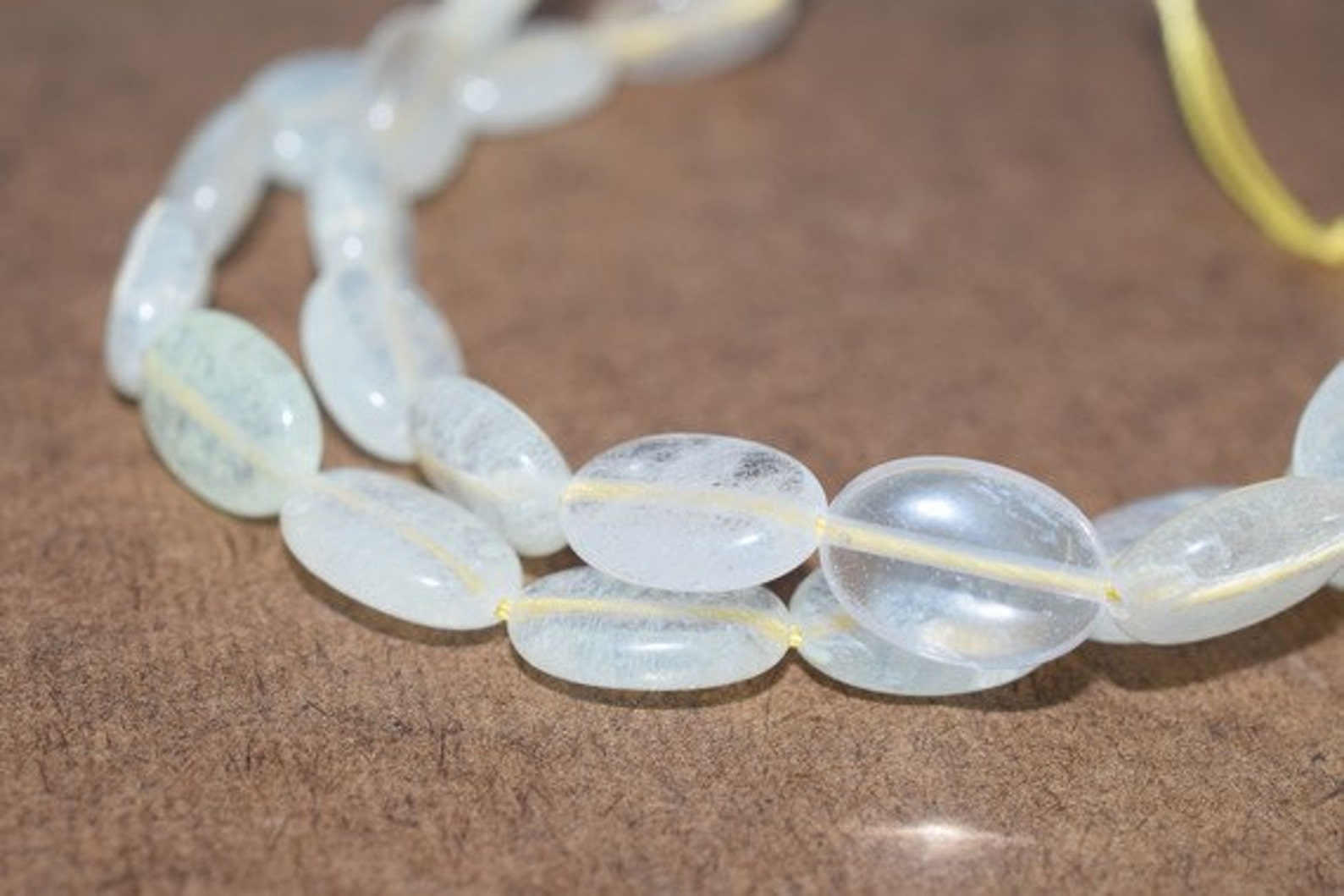14mm Oval Shaped Light Yellow Quartz Gemstone Beads Quartz Etsy