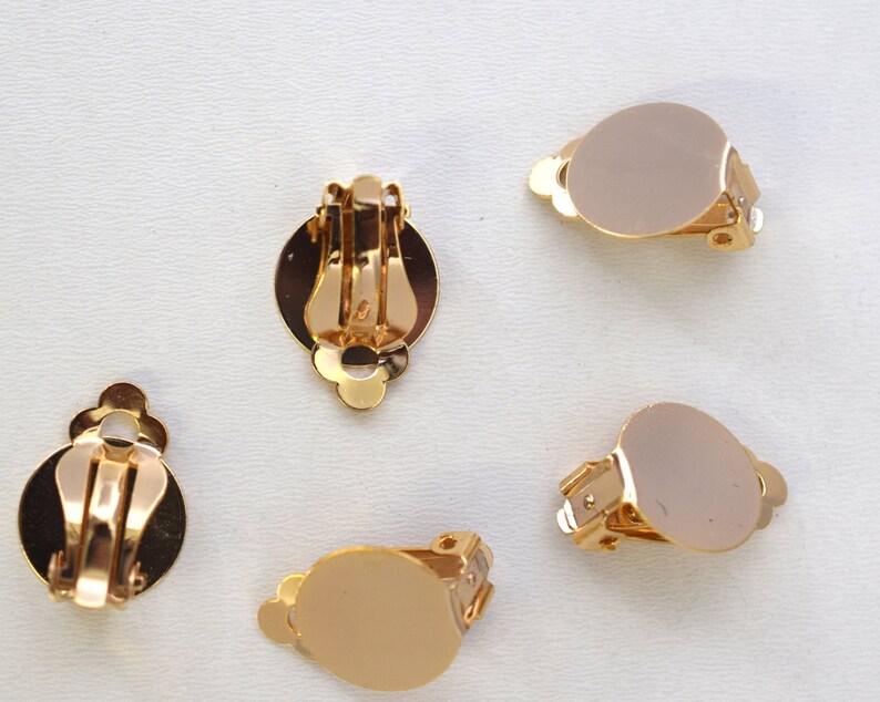 18K Gold Filled Clip on Earring Finding Size Etsy