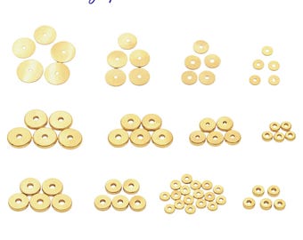 Rondel Spacer Beads: Tarnish Resistant Gold, Seamless Plain Roundels | 4mm-10mm, Warm Gold Tone, Jewelry Accents