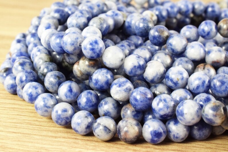 Natural Sodalite Blue Spot Stone Beads Genuine Etsy