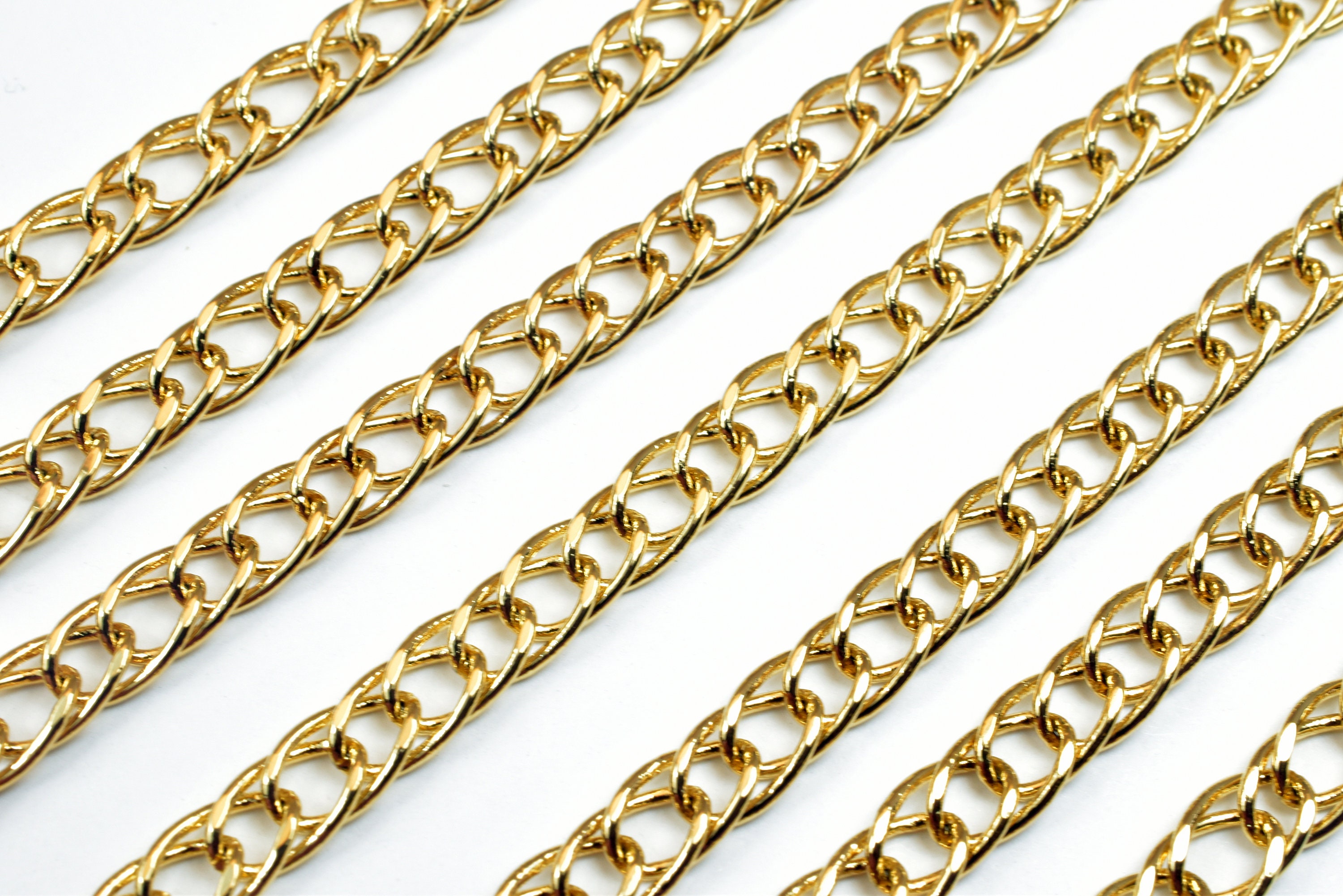 18K Gold Filled Cable Link Chain 19 Inches Long 5mm Etsy