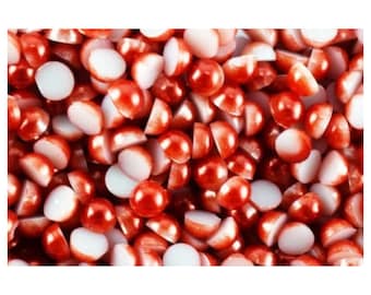 Flache rote Dekodenperlen Halbperlen, Acrylverzierungen (4 mm-19 mm Größen, Schmuckzubehör)