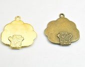 4 PCs Tree Charm Antique Green Gold Alloy Size 25x23mm Thickness 3mm Jump Ring 1.5mm Decorative Design For Jewelry Making