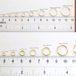 Open/Closed 18K Gold Filled EP Jump Ring Findings Round Ring 2mm/3mm/4mm/5mm/6mm/8mm/10mm/12mm