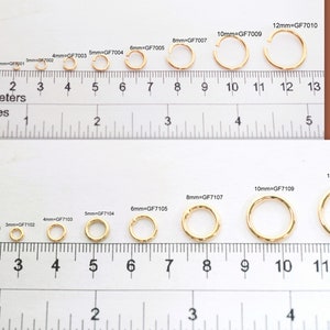 Open/Closed 18K Gold Filled EP Jump Ring Findings Round Ring 2mm/3mm/4mm/5mm/6mm/8mm/10mm/12mm