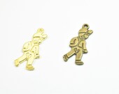 12 PCs Walking Boy Charm Pendant Bead Gold Bronze Size 24x11mm Decorative Design Metal Beads 1mm JumpRing Opening for Jewelry Making