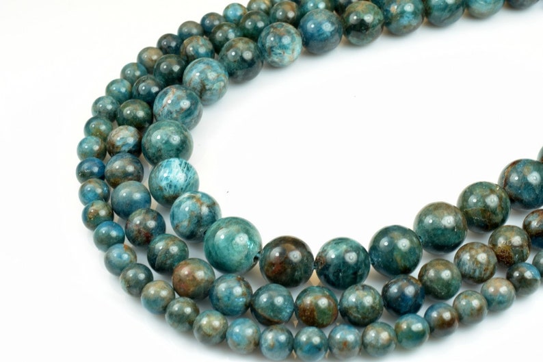 AAA Quality Gemstone Round Beads 6mm,8mm,10mm Natural Stone Beads Healing chakra stone Jewelry Making Natural Apatite Gemstone Beads Dark