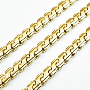 19.5&quot; 5mm 18K Gold Filled Look, EP Herringbone Chain Thickness 2mm- CG444