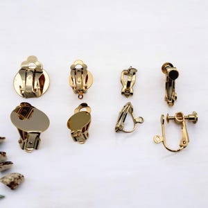 Clip On Earring Findings DIY Jewelry, Gold Filled Adjustable Screw Back, Flat Pad Clips (Non-Pierced, Copper Base, Pair)