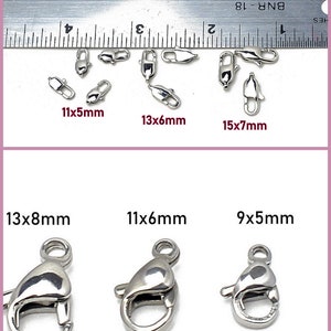 Stainless Steel Lobster Clasp 12PCs/Bag  different Sizes 9x5mm/11x6mm/11x5mm/13x6mm/13x8mm/15x7mm Jewelry Finding Parts For Jewelry Making