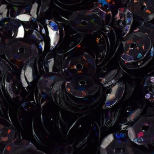 3/4/6mm Black Multi Cup Iridescent Sequins Sheen Round Sequins/Loose Paillettes,Wholesale Sequins,Shimmering Sequin Apparel