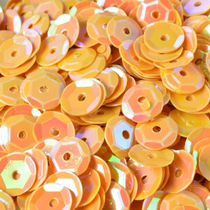 3/4/6mm Yellow Marigold Cup Iridescent Shiny Sequins Sheen Round Sequins/Loose Paillettes,Wholesale Sequins,Shimmering Sequin Apparel