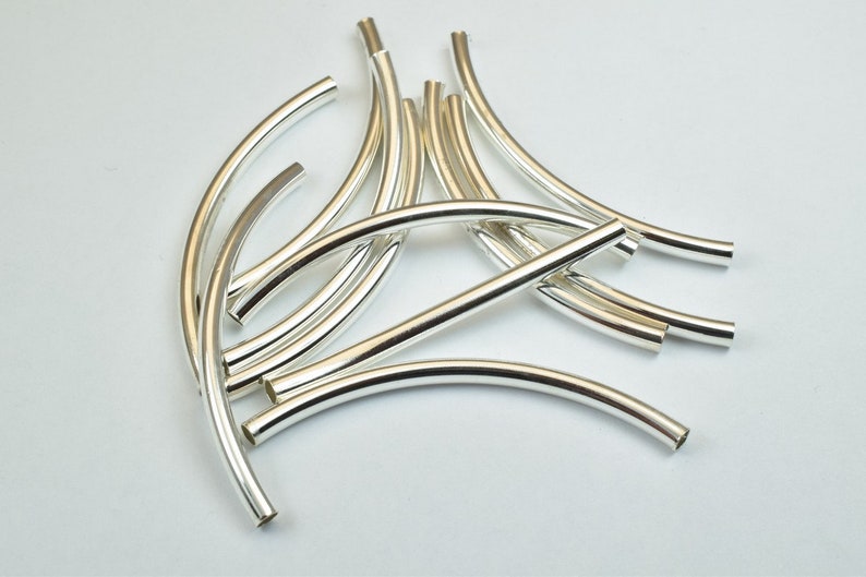 12 Pcs Curve Tube Jewelry Finding Beads 3x40mm/3x45mm/3x50mm Etsy
