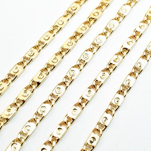 19&quot; 18K Gold Filled Look, EP Chain 2mm Width, 1mm Thickness- CG452