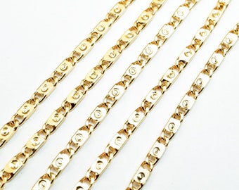Cadena de joyería alternativa chapada en oro de 18 quilates - 2 mm de ancho, acabado resistente al deslustre - Metal, 48 cm de largo, suministros para manualidades