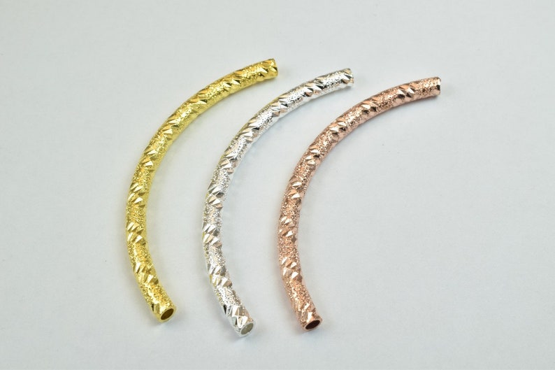 12 Pcs Curve Tube Jewelry Finding Beads 3x40mm/3x45mm/3x50mm Etsy