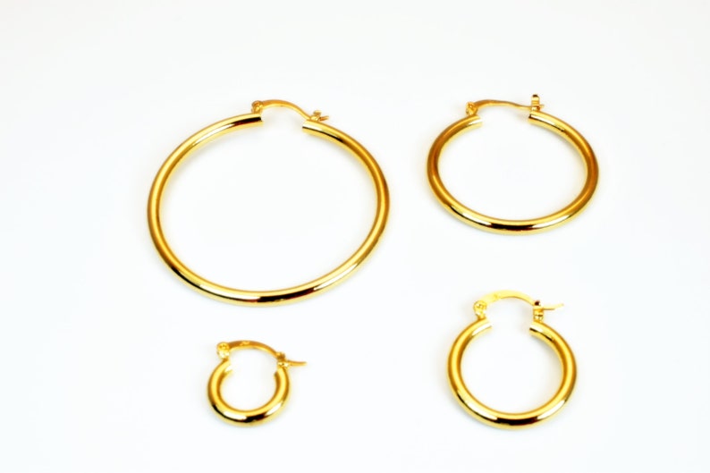 Hoop Earring 18K Gold Filled Earring Findings Size 20mm 25mm Etsy