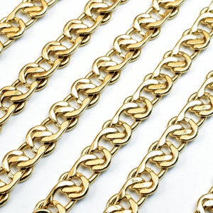 19.5&quot; inch 18k gold filled Look,EP link chain 6mm width, 2mm thickness - CG497