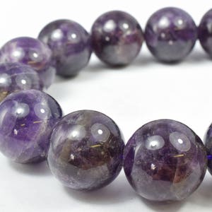 Amethyst Round Gemstone Beads Plain Size 12mm for Jewelry Making Sold by 15.5 inch String,Amethyst Jewelry,Amethyst stones image 2