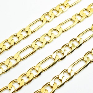 20&quot; /24&quot;/ 30 &quot; 18k Gold Filled Look, EP figaro chain 5mm/10mm/11mm width