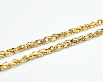 18K Pinky Gold Chain Jewelry Making, Tarnish Resistant   (17.25" Length, 2mm Width, Spring Clasp)