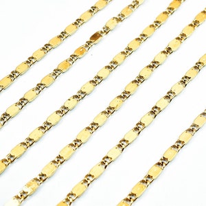 18K Gold Filled Look, EP Chain Width 2mm, Thickness 0.5mm, 2 Sizes