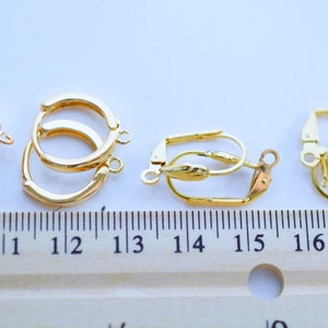 Ganchos para pendientes con cierre de palanca, accesorios de joyería, tono dorado cálido (varios tamaños, cierre seguro, cómodos de llevar) imagen 5