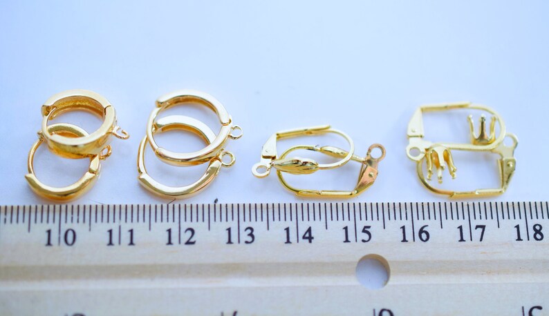 Ganchos para pendientes con cierre de palanca, accesorios de joyería, tono dorado cálido (varios tamaños, cierre seguro, cómodos de llevar) imagen 5