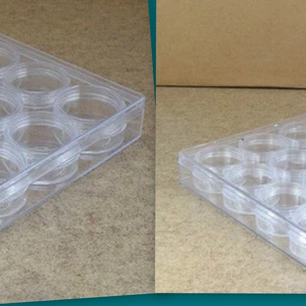 Plastic Storage organizer Container Box Case, 24 or 12 Compartments for Beads/Charms/Beads