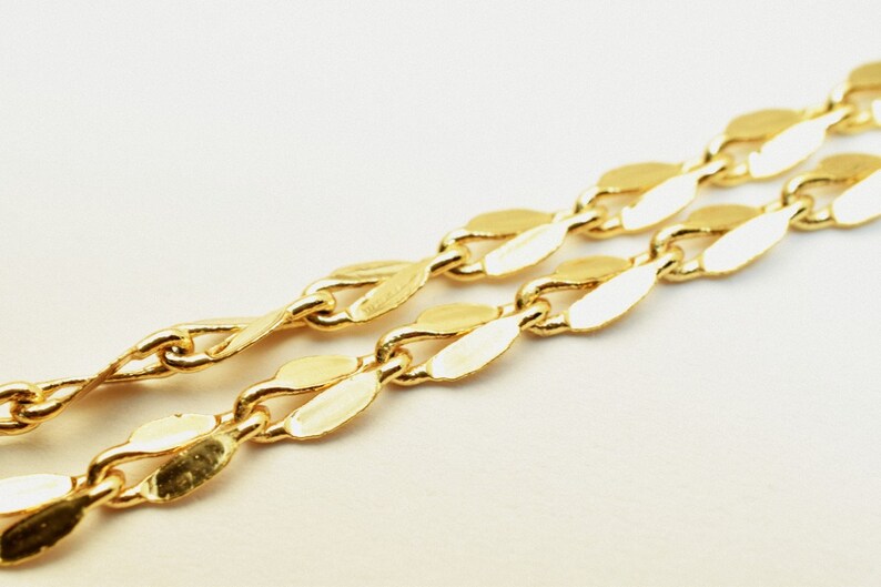 Pinky Gold Filled Chain 18KT Gold Filled Size 17.25 Long 3mm Width 1.5mm Thickness For Jewelry Making Item #CG320