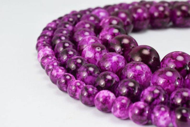 Two Tone Dark Purple Glass Beads Round 6mm/8mm/10mm/12mm Shine Etsy