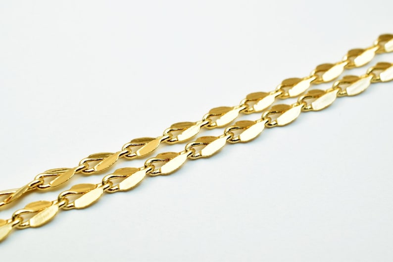 Pinky Gold Filled Chain 18KT Gold Filled Size 17.25 Long 3mm Width 1.5mm Thickness For Jewelry Making Item #CG320