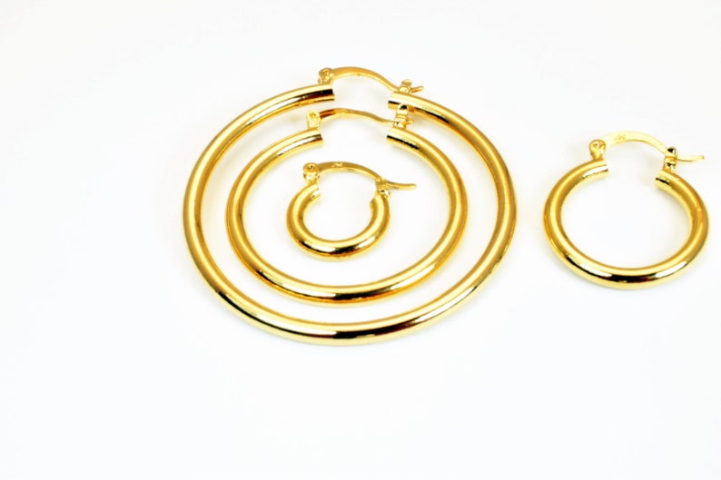 Hoop Earring 18K Gold Filled Earring Findings Size 20mm 25mm Etsy